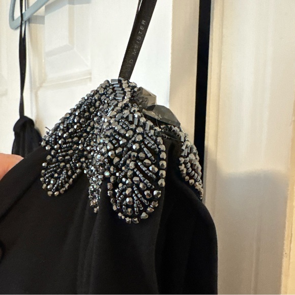 David Meister Black Ruched & Beaded Jersey Elegant Gown Dress Sz6 $398 retail - Picture 6 of 10